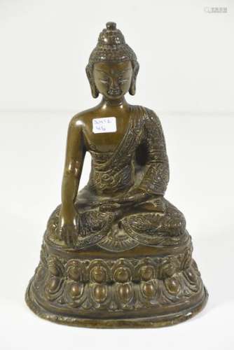 Bouddha en bronze ancien (Ht 21cm)
