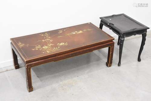 Table de salon chinoise (37 x 100 x 50cm) + une pe…