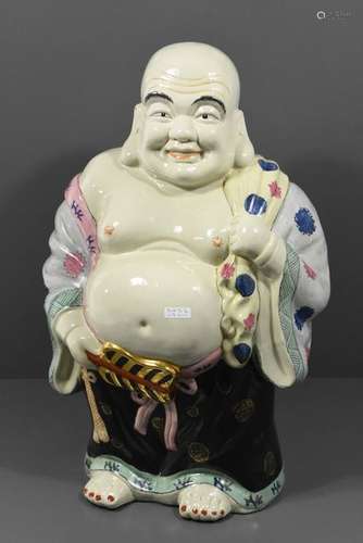 Bouddha en porcelaine de Chine (ht 46cm)