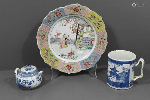 Trois pièces en porcelaine de Chine 18ème (acciden…