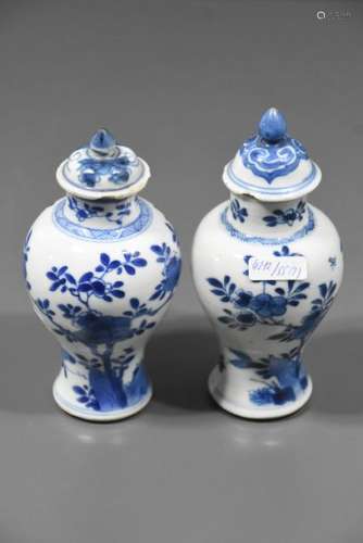 Deux petits vases Kang Shi (Ht 15cm)