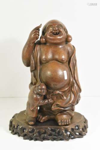 Bouddha en grès (Ht.30cm)
