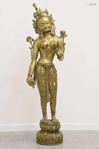Divinité thaïlandaise en bronze (Ht.130cm)
