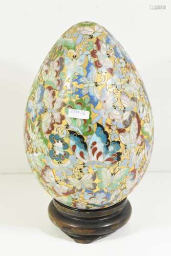 Oeuf cloisonné de Chine (ht 25cm)