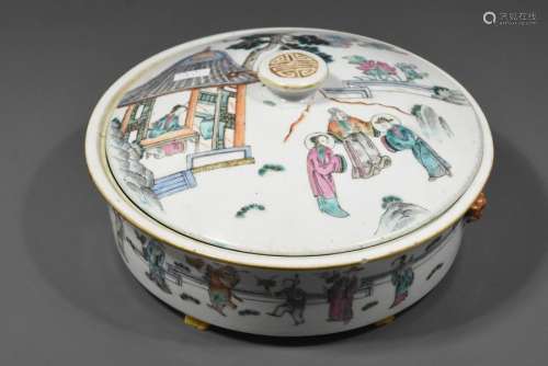 Terrine couverte en porcelaine de Chine (Ht.13, di…