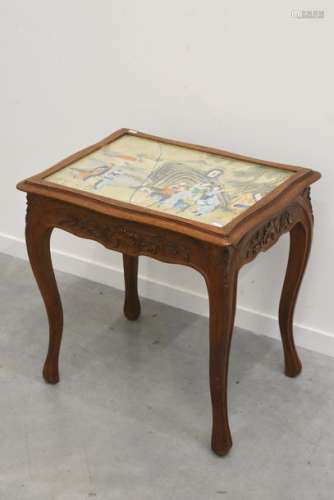 Table basse avec peinture chinoise (59 x 60 x 46cm…