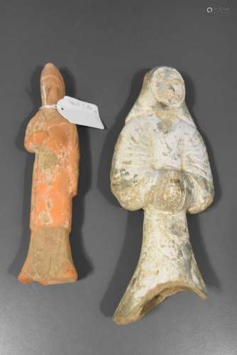 Deux figurines en terre cuite, Chine (10cm)