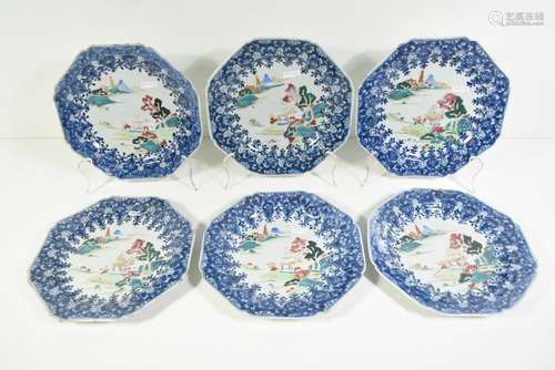 Lot de 6 assiettes chinoises anciennes (Ø 22cm)