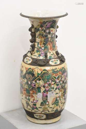 Vase en porcelaine de Nankin (Ht 76cm)