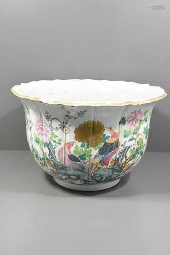 Cache pot en porcelaine de Chine (Ht.25cm, diam.39…