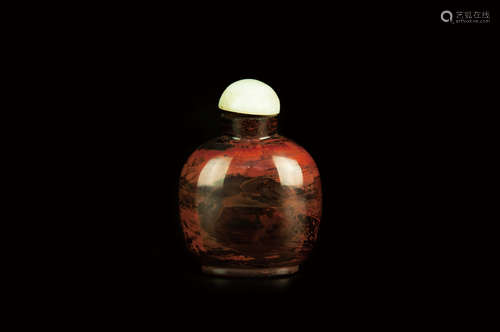 A PEKING GLASS SNUFF BOTTLE