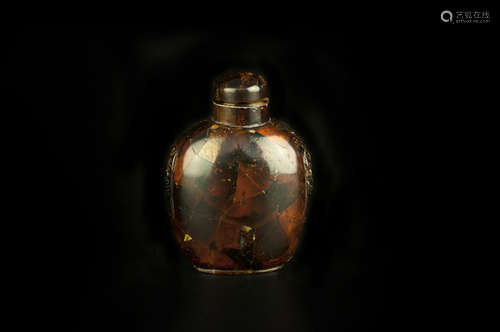 AMBER SNUFF BOTTLE