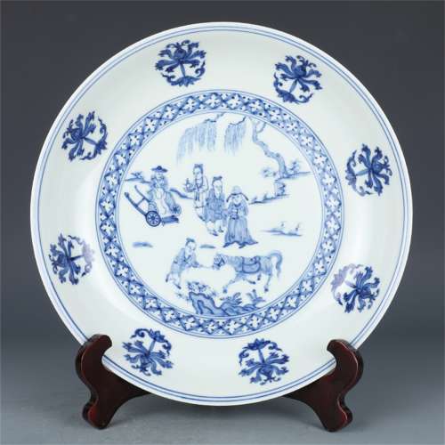 A Chinese Blue and White Porcelain Plate