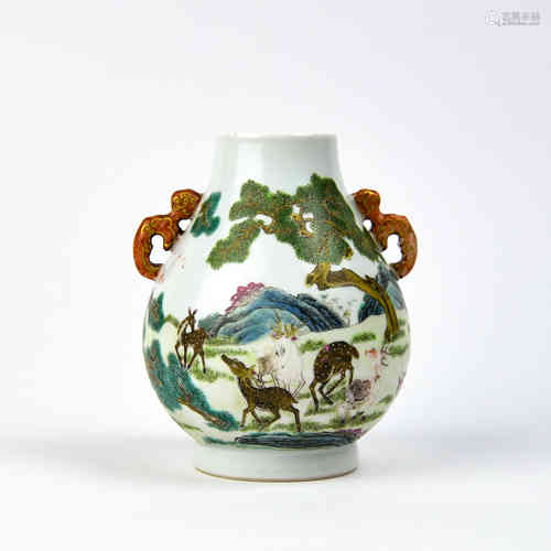 A Chinese Famille-Rose Porcelain Vase