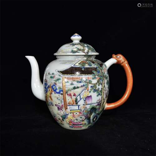 A Chinese Famille-Rose Porcelain Tea Pot