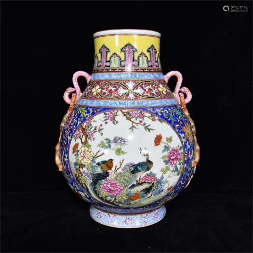 A Chinese Famille-Rose Porcelain Vase