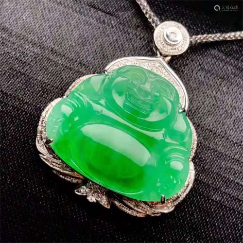 A Chinese Carved Jadeite Pendant