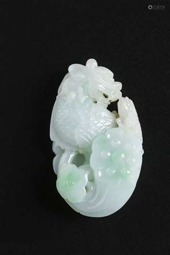 A Chinese Carved Jadeite Pendant