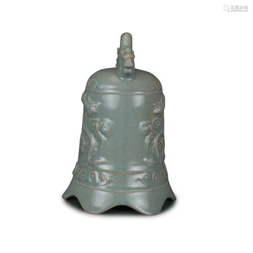 A Chinese Ru-Type Glazed Porcelain Bell