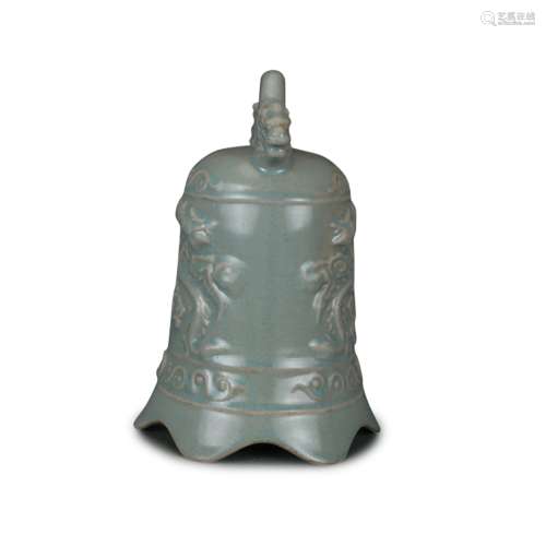 A Chinese Ru-Type Glazed Porcelain Bell