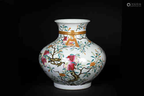 A Chinese Famille-Rose Porcelain Vase