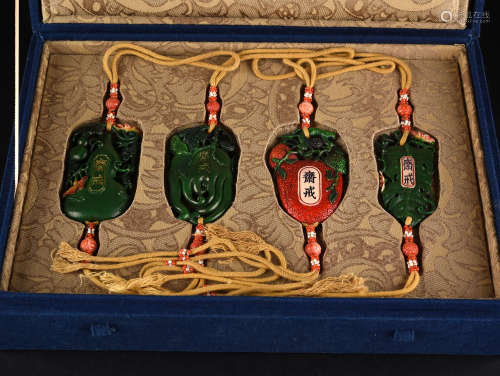 A COLLECTION OF ABSTINENCE PLAQUES, QING DYNASTY