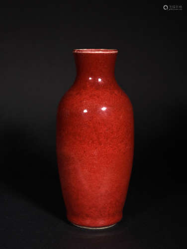 A LANG WARE COPPER RED VASE, QING DYNASTY