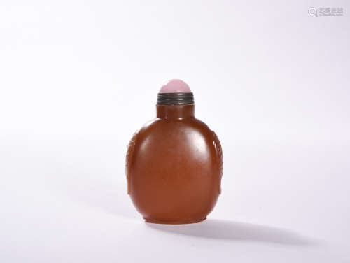 A QINGDYNASTY PINK SNUFF  BOTTLE