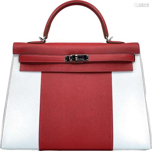 Hermes kelly35 EPSOM皮  P刻2012 国旗红+白/金扣