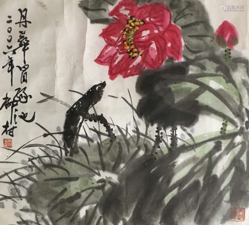 近代 柳村  花卉