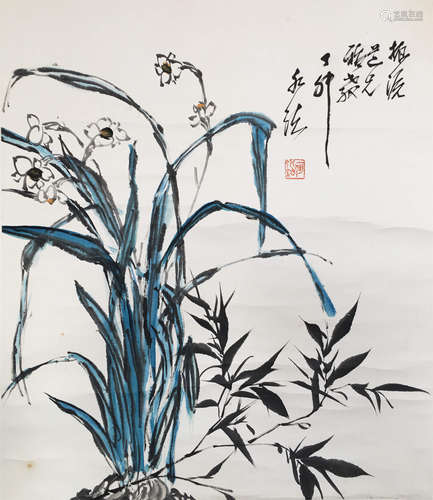 近代 何水法  花卉