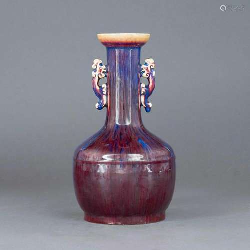 YONGZHENG FLAME GLAZE AMPHORA VASE