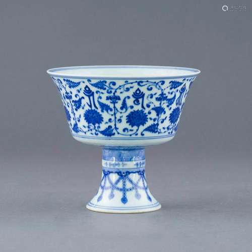 QIANLONG BLUE & WHITE BAJIXIANG HIGH BOWL