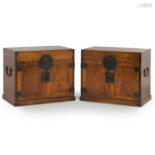 PAIR OF HUANGHUALI SCHOLLAR CHESTS