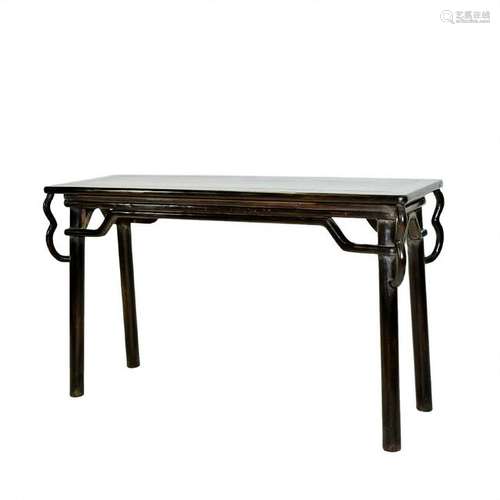 19TH C CARVED ZITAN SIDE ALTAR TABLE