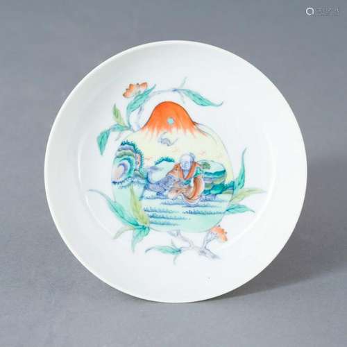 YONGZHENG DOUCAI IMMORTAL & PEACH PLATE