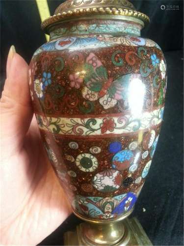 Chinese CLOISONNE INCENSE  CLOBULAR KORO