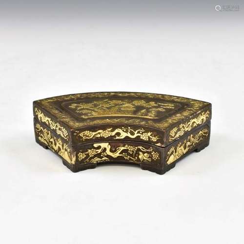 MING HUWENMING MARK GILT BRONZE BOX