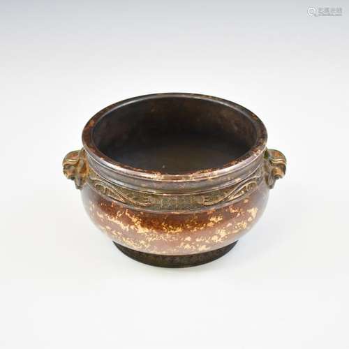 ZHENGDE GILT BRONZE CENSER