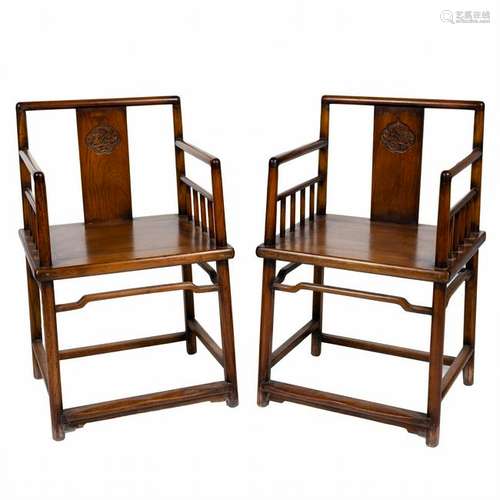 PAIR HUANGHUALI ROSE ARMCHAIRS