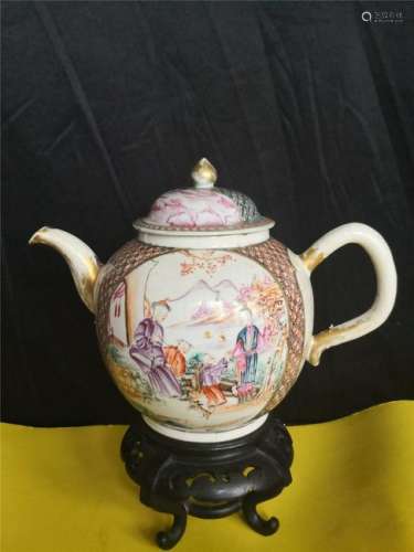 ANTIQUE ANTIQUE  FAMILLE ROSE PORCELAIN teapot