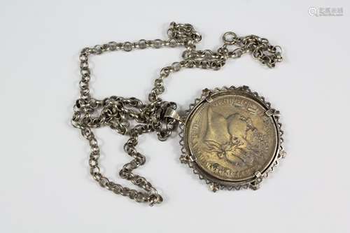 Silver George III Crown Mounted on a Chain