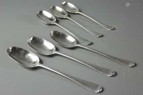 Six Silver Rats Tail Tablespoons