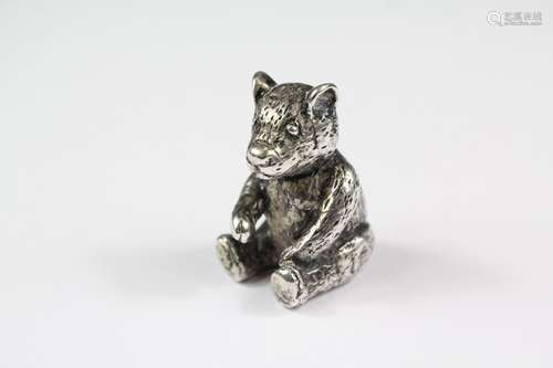 A Tiffany & Co silver teddy bear figurine, London hallmark, dated 1990, approx 50