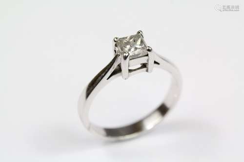 14ct White Gold Princess-Cut Diamond Ring