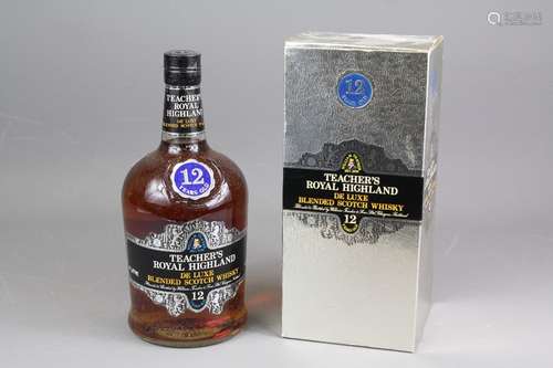 A Bottle of Teachers Royal Highland Whisky, boxed