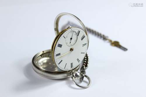 A William Watson Silver Open-face Pocket Watch, the watch having a white enamel face with Roman dial, second dial aperture, movement 30993, Birmingham hallmark dated 1903, mm J