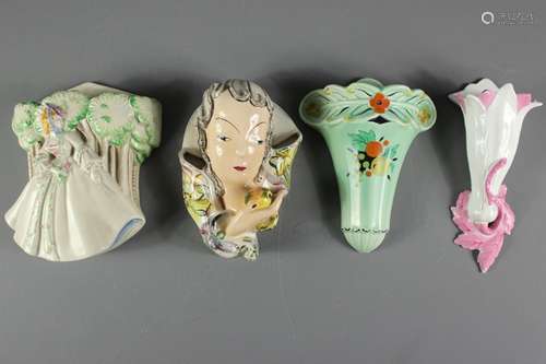 Art Deco ceramic wall pockets