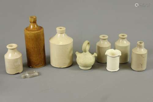 A Quantity of Stoneware Mineral, Ginger Beer and Other Bottles, including Syphon Birmingham, Stockport Ginger Beer bottle, Alfred Simms Mineral, Coombe Valley Brewery, B