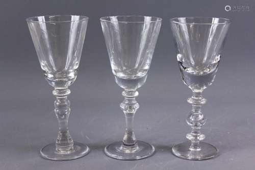 Cumbria crystal goblets; the goblets measure approx 23 cms h